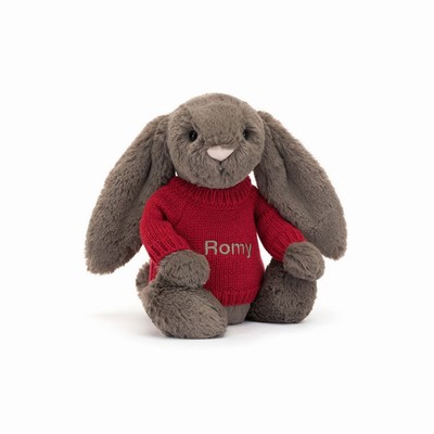 Jellycat Bashful Truffle Conejo with Red Jumper | IBNU-16784